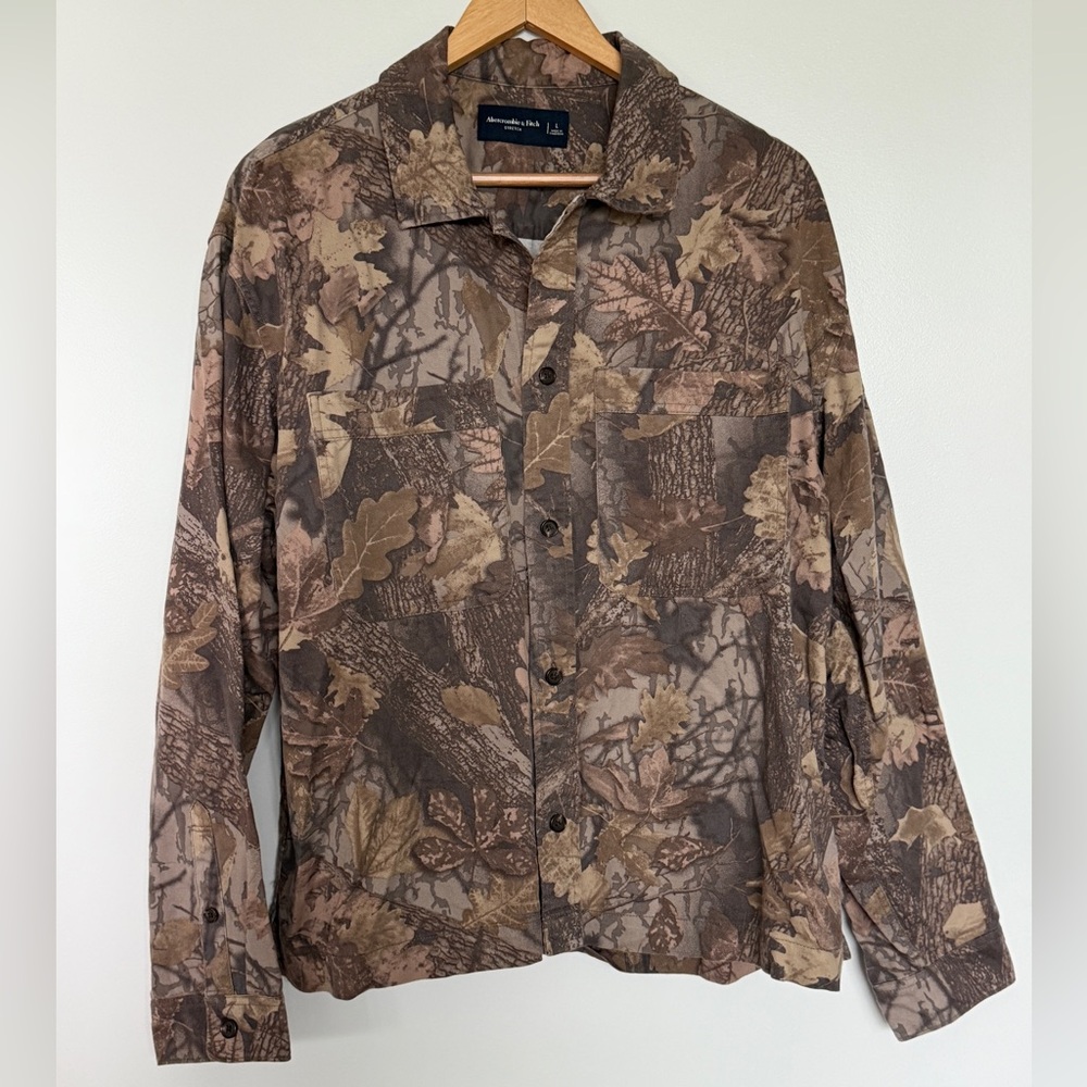 Abercrombie Camo Button Up Shirt Jacket